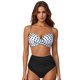 thumbnail image 2 of MKLEKYY Trajes De Baño Mujer Women High Waisted Bikini Sexy Push Up Two Piece Swimsuits Vintage Swimsuit Two Piece Retro Ruched High Waist Print Bikini Set 2755, 2 of 6