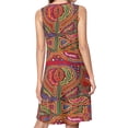 thumbnail image 2 of Mola de Panama Flower Spring Summer Dresses for Women Fashion T-shirt Dress Casual Sleeveless Loose Sundress with Pockets, 2 of 5