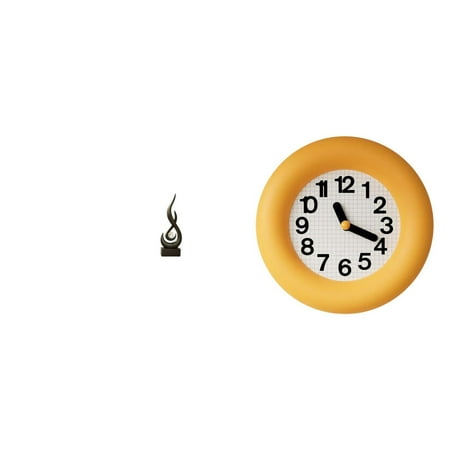 CarpNettore Abstract Flame Resin Sculpture Modern Art Ornament for Living Room Cabinet with Silent Contemporary Wood Wall Clock for Kitchen Bedroom