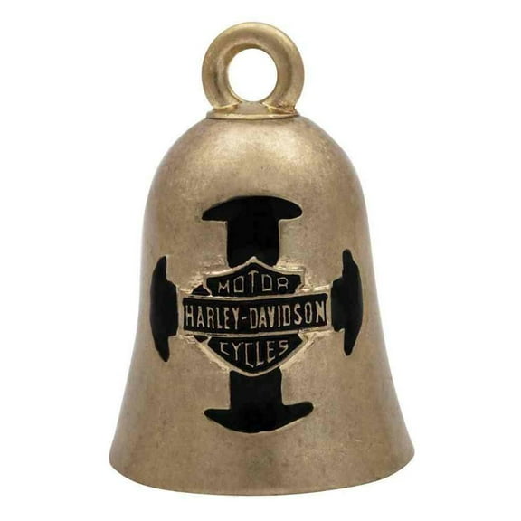 Harley-Davidson Bar & Shield Cross Ride Bell, Gold Durable Zinc HRB058, Harley Davidson