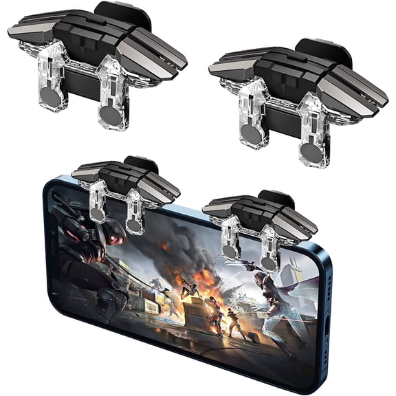 2022 New Model Mobile Game Controller Trigger, Mobile Game Accessories 6 Finger Trigger Sensitive Shoot and Target Buttons Smartphone Game Controller Gamepad for PUBG/Survival Rules/Knives Out