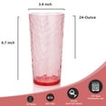 thumbnail image 4 of Yalin 24-Ounce Plastic Tumbler Acrylic Drinking Glasses, Reusable Plastic Cups, Stackable, BPA-Free, Shatter Proof, Dishwasher Safe, Set of 8 ( Pink ), 4 of 5