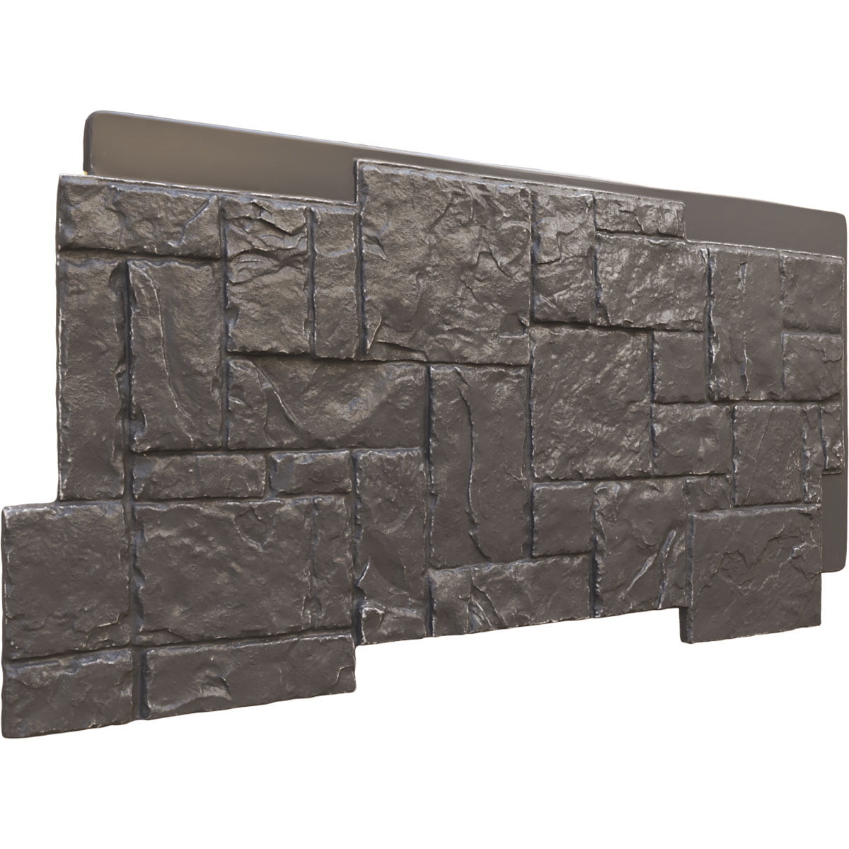 Ekena Millwork 49"W x 24.50"H x 1.25"D Castle Rock Stacked Stone, StoneWall Faux Stone Siding Panel, Slate Gray