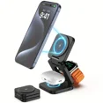 thumbnail image 3 of Chargeur Sans Fil 3 en 1 Pliable Compatible avec IPhone, 3 of 5