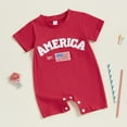 thumbnail image 2 of JUMESG Baby Romper Baby Short Sleeve Bodysuits Summer Boys Girls 0 3 6 9 12 18 24 Months,Red 12-18 Months, 2 of 6