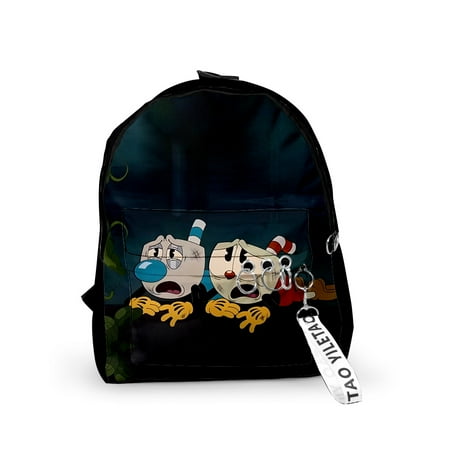 The Cuphead Show Merch Fabric One Shoulder Keychain Backpack Printed Student School Bag Mini bags