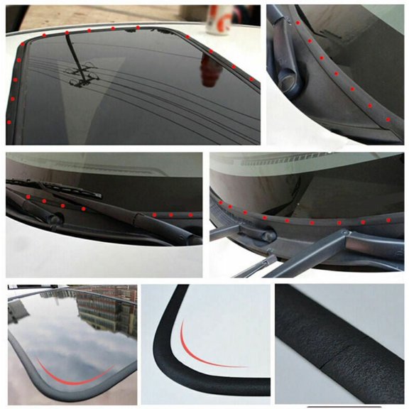 5M Black Rubber Sealed Strips Trim For Car Windshield Sunroof Triangular Window