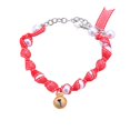 thumbnail image 1 of Dog Necklace Decorative Crisp Bell Stylish Pet Cat Dog Fake Pearl Ribbon Neck Circle, 1 of 5