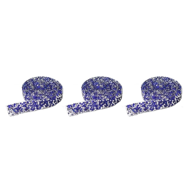 Advancent Pegatinas ostentosas Resina Cristal Decoración Fix Decor Beads Llamativo Taladro Tira con Lustre Plata Blue 1 2.5cm Type1 NO1