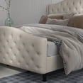 thumbnail image 6 of Tookss Queen Size Tufted Upholstered Platform Bed Frame with Headboard and Footboard, Velvet Platform Bed Raised Wing Back Headboard, 6 of 9