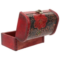 FRCOLOR Wooden Storage Box Large Capacity Treasure Chest for Jewelry and Keepsakes 10.5 x 6.5 x 4.5 Inches