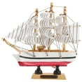 thumbnail image 1 of Miangastore Wooden Sailboat Ornament Mediterranean Style Sailboat Model Wooden Craft Home Table Decoration (Random Color and Letters), 1 of 8