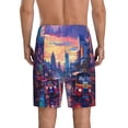 thumbnail image 6 of KLL Taxi Colorful Town for Men's 1-Pack Shorts,Sleep Pajama Shorts for Men Soft Pj Shorts Men's Pajama Bottoms Sleepwear -X-Large, 6 of 7