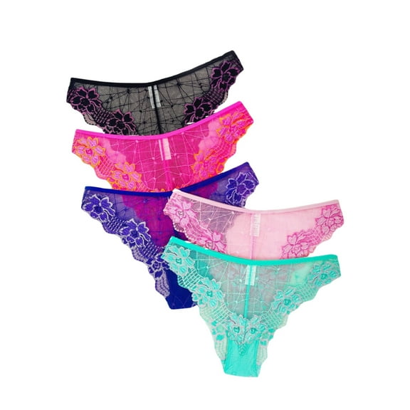 BFTBTY Lace Underwear for Women Sexy Panties for Women Cheeky Breathable Ladies Hipster 5 Pack
