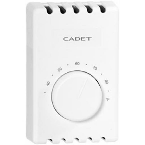 Cadet 08121 Single Pole Wall Mount Thermostat - White