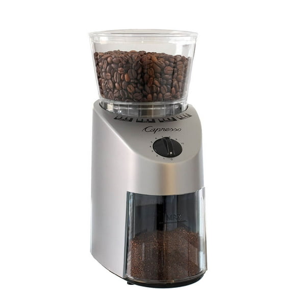 Capresso 560Infinity Conical Burr Grinder, Brushed Silver, 8.5-Ounce