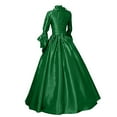 thumbnail image 2 of Medieval Dress for Women Halloween Gown Gothic Renaissance Flare Sleeve Maxi Dress Cosplay Costume Green 5XL, 2 of 3