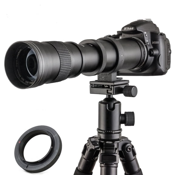 JINTU 420-800mm F8.3 Telephoto Zoom Lens(MF)Manual Focus for Canon EOS Rebel T8i/T7i/T7/T6i/T5/T3i/T2i/XSi/SL3/T100/90D/80D/70D/50D/5D Mark IV/6D II/7D II/1D X III II-