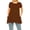 Brown, variant on Women's Plus Size Casual Solid Short Sleeve Round Neck Tunic Tops with Side Pockets