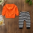 thumbnail image 6 of Odeerbi Toddler Boys Girls Halloween Sweatsuits Fall Winter Two Piece Outfits Set Loose Striped Jogger Pants Funny Cartoon Print Sweatshirt Long Sleeve Hooded Tracksuit Set Multicolor, 6 of 9