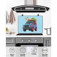 thumbnail image 4 of Large Induction Cooktop Protector Mat Travel Truck Stove Top Covers for Electric Stove, Cartoon Navy Camping Cars Blue Background Decorative Stove Burner Cover Mats, Glass Top Stove Cover, 4 of 7