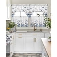 thumbnail image 4 of Blue Butterflies Swag Kitchen Curtains Sets for Windows 24 Inch Length, Elegant Pastoral Butterfly Short Window Curtain Panels Swags Valances and Tiers 3 Piece Set for Cafe/Dining Room, 4 of 5