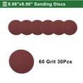 thumbnail image 5 of Unique Bargains 30 Pcs Round Sandpaper 60 Grit Hook and Loop Sanding Sheets Universal for Automotive Refinishing Woodworking 228x228mm Aluminum Oxide Red, 5 of 7