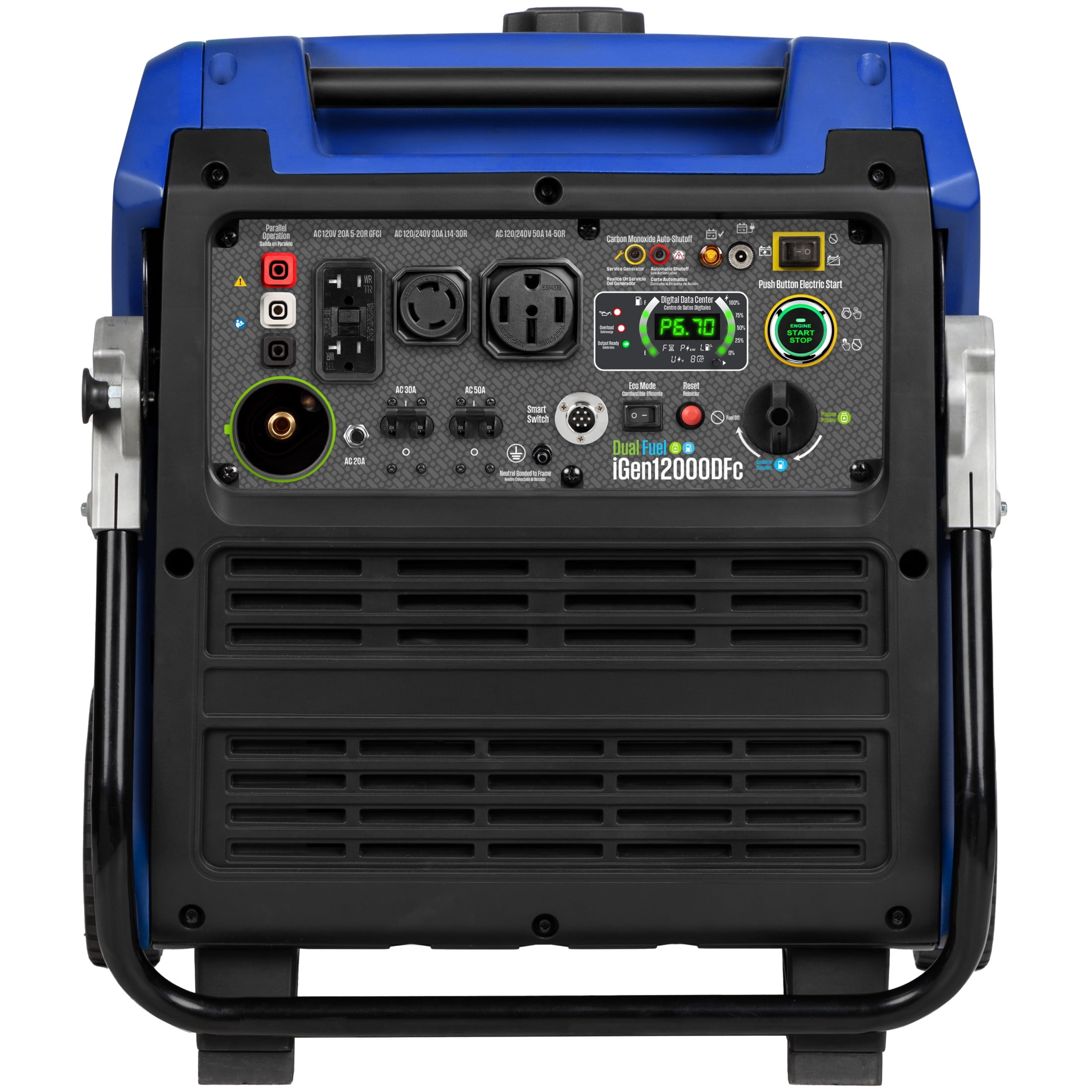 Westinghouse 12,000 Peak Watt Portable Inverter Generator, Dual Fuel, Remote Start with CO Sensor