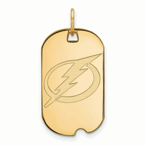 Sterling Silver Gold Plated NHL LogoArt Tampa Bay Lightning Sm Dog Tag