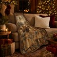thumbnail image 3 of Bison Herd Autumn Field Dreamcatcher Sky Western Style, Peaceful Mountain Lake Scene, Warm Flannel Blanket for Cabin and Lodge, Outdoor Lovers Thanksgiving Gift, Artistic Home Decor, 3 of 9