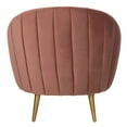 thumbnail image 5 of Safavieh Couture Home Razia Retro Glam Dusty Rose Pink Velvet Channel Tufted Tub Chair, 5 of 5