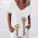 thumbnail image 2 of Elegante mujer con cuello en V estampado camiseta blusa Tops sudadera OAVQHLG3B Store  lin121212, 2 of 4