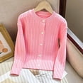 thumbnail image 5 of NOLDARES Girls Cardigan Sweaters Long Sleeve Button Knit Sweater for Girls School Uniform Toddler Kids(Pink,150), 5 of 5