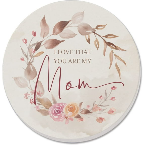 Absorbent Stone Beverage Coasters - Set of 4 - Love You are My Mom