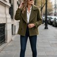 thumbnail image 5 of Enjoytime Jackets for Women Lapel Double Breasted Long Sleeve Cropped Coat Fashion Cozy Business Casual Fall Winter Outerwear, 5 of 6