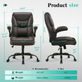 thumbnail image 6 of JONPONY Big and Tall Office Chair Wide Seat Ergonomic Computer Desk Chair High Back Executive Leather Chair Adjustable Task Chair Lumbar Back Support 8 Hours Heavy Duty Design,Dark Brown, 6 of 14