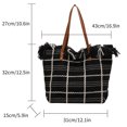 thumbnail image 4 of Las bolsas de asas de las señoras del viaje de la capacidad grande forman el enrejado portátil simple casual, 4 of 8