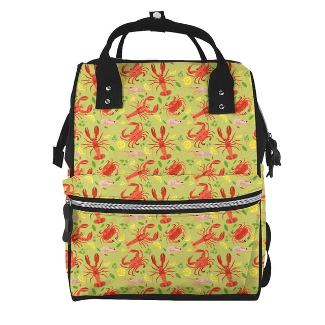 Easygdp Crab Lobster para Bolsa de Bebé de Gran Capacidad con Múltiples Bolsillos, Bolsa de Pañales para Padres, Bolsa de Viaje Organizada y Elegante