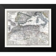 thumbnail image 2 of Stieler 17x15 Black Modern Framed Museum Art Print Titled - Mediterranean Sea North Africa - Stieler 1885, 2 of 5