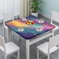 thumbnail image 3 of Colorful Galaxy Pattern Square Fitted Tablecloth with Elastic Edge,Square Table Cover,Washable Elastic Table Cover for Home Kitchen Party Decor 36"x36", 3 of 6