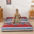 thumbnail image 6 of Red Boho Futon Mattress,Padded Japanese Extra Thick Folding Roll Up Mattress Sleeping Pad,Camping Mattress Sleeping Mat for Guest Room, Lounger,Full, 6 of 7