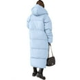 thumbnail image 2 of Winter Women Solid Color Long Down Coat Female Hooded Cotton-Padded Zipper Jacket, 2 of 4