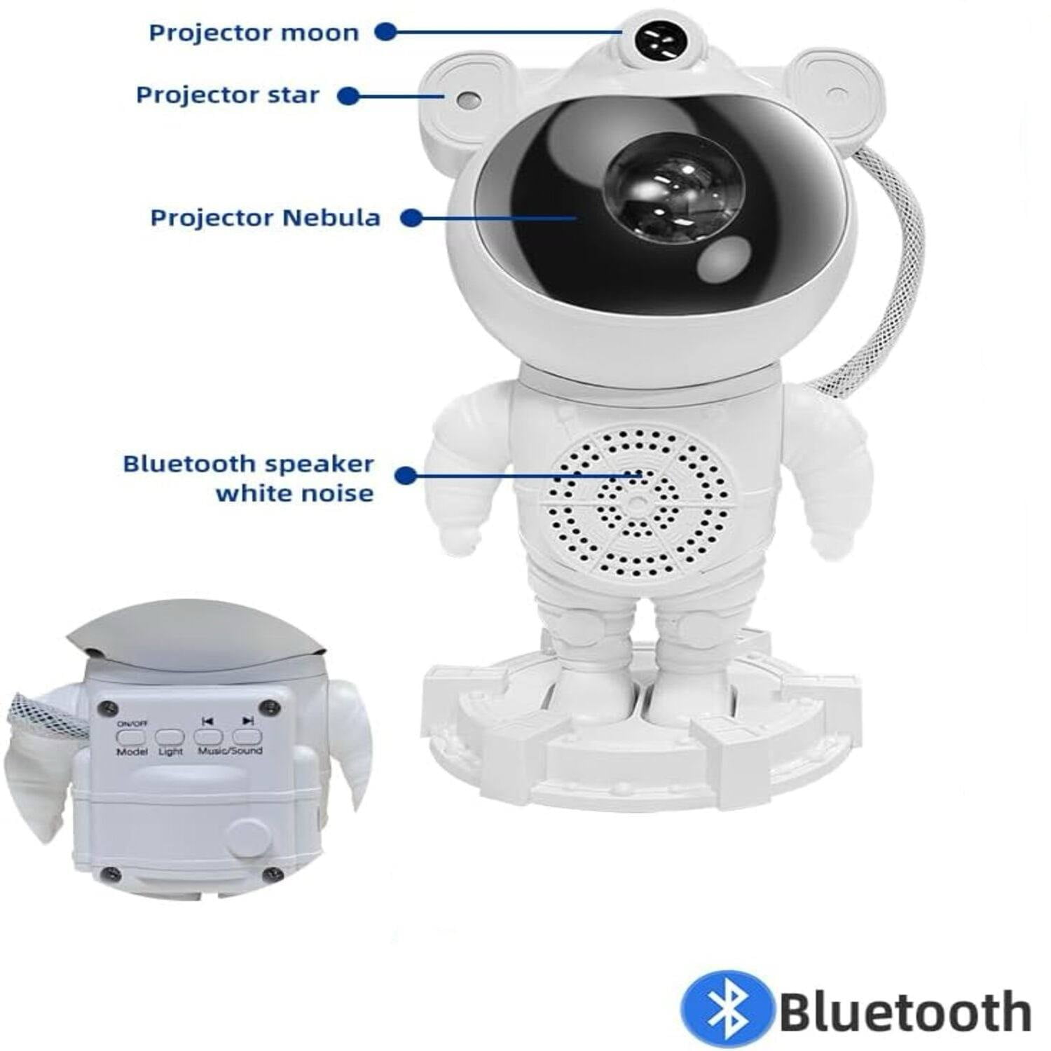 Zerak Astronaut Galaxy Projector with Bluetooth, White Noise & Remote – Star & Moon Night Light for Bedroom
