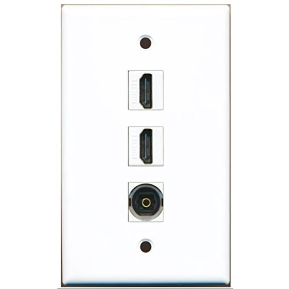 RiteAV - 2 Port HDMI and 1 Port Toslink Wall Plate