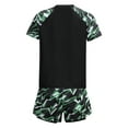 thumbnail image 4 of YEAHDOR Boys Tropical Rashguard And Trunks Set Camouflage Print Swimsuit Quick dry Pool Bathing Suit 1Black 3-4, 4 of 7