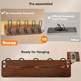 thumbnail image 4 of Dseap Coat Rack Wall Mounted - Heavy Duty Farmhouse Rustic Wall Coat Hanger with 5 Wire Hooks for Clothes Hat Jacket Towel, RusticWire, G25A, Weathered Brown & Black, 4 of 4