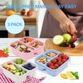 thumbnail image 5 of Bento Box , 3 Pack Snack Containers with 3 Compartments for Meal Prep & On-the-Go , Lunchable Container Reusable and BPA-Free, 5 of 7
