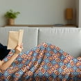thumbnail image 3 of Ethnic Soft Flannel Fleece Throw Blanket, Oriental Geometric Composition with Ornamental Colorful Composition of Rhombuses, Cozy Plush for Indoor and Outdoor Use, 60" x 80", Multicolor, by Ambesonne, 3 of 5