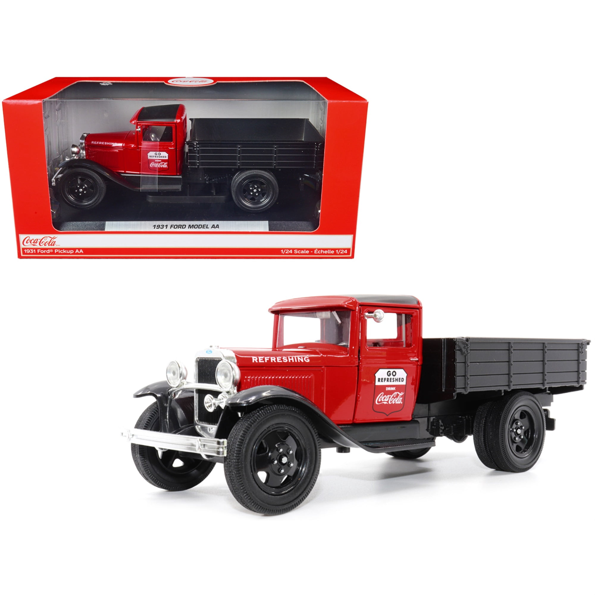 1931 Ford Model AA Pickup Truck Red and Black Go Refreshed - Drink Coca-Cola 1/24 Diecast Model Car by Motor City Classics