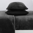 thumbnail image 4 of Great Bay Home Solid Velvet Plush Warm and Cozy Fleece Sheet Set (Queen, Black), 4 of 7